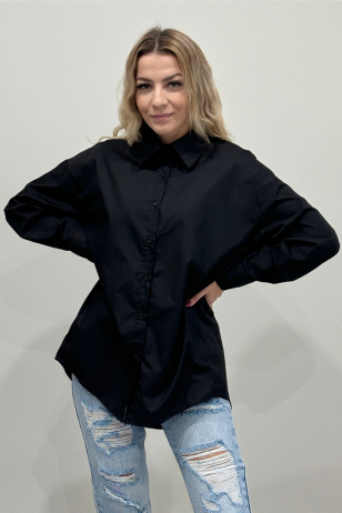 Oversize dámska košela čierna
