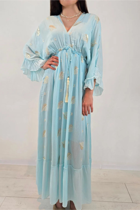 BOHO dámske šaty Jenna modré